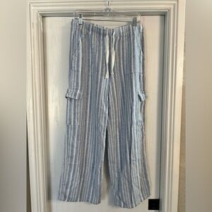 Roxy Blue and White Striped Summer Pants